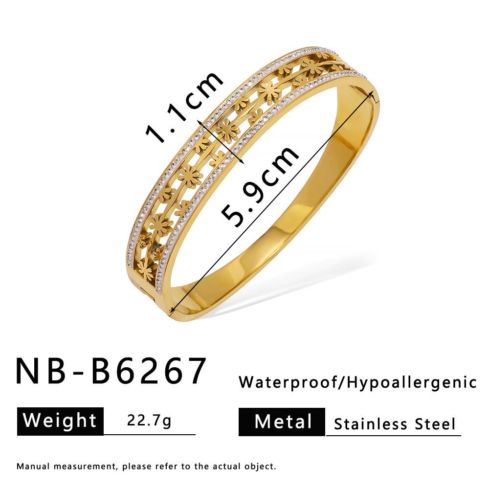 Stainless Steel Geometric Vintage Hollow Bangle Wholesale product image