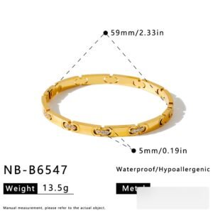 Stainless Steel CZ Geometric Minimalist Bangle Style DM5030270 Wholesale product image