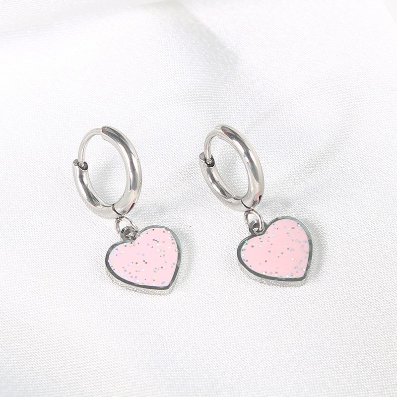 8mm Heart Nail Earrings Wholesale product image