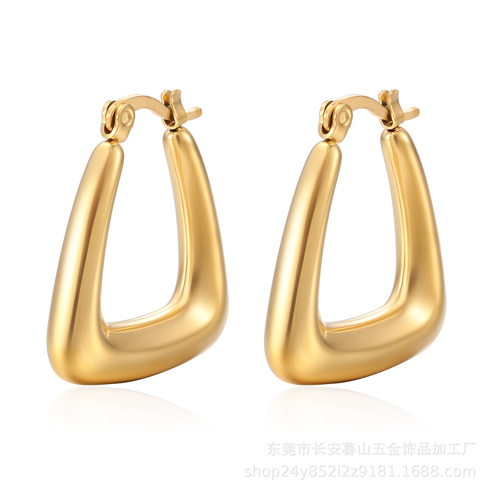 Stainless Steel Heart Bamboo Earrings Wholesale product image