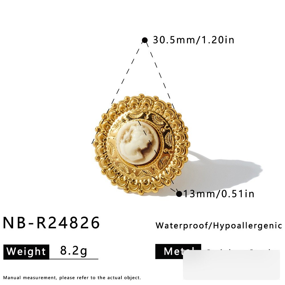 Stainless Steel Pearl CZ Minimalist Jewelry Ring Wholesale product image