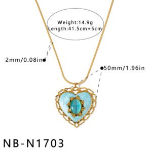 Stainless Steel Heart Enamel Pendant Wholesale product image
