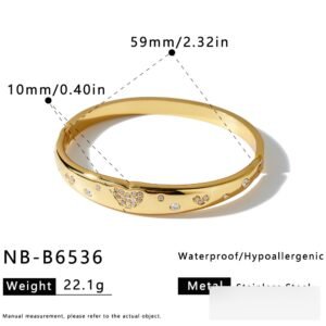 Stainless Steel CZ Heart Bangle Style DM5030108 Wholesale product image