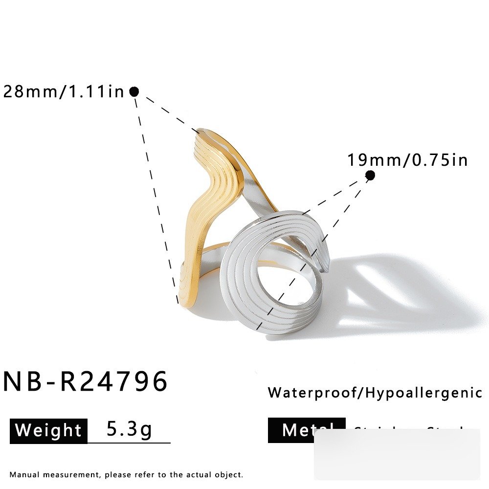 Stainless Steel Geometric Irregular Ring Wholesale product image