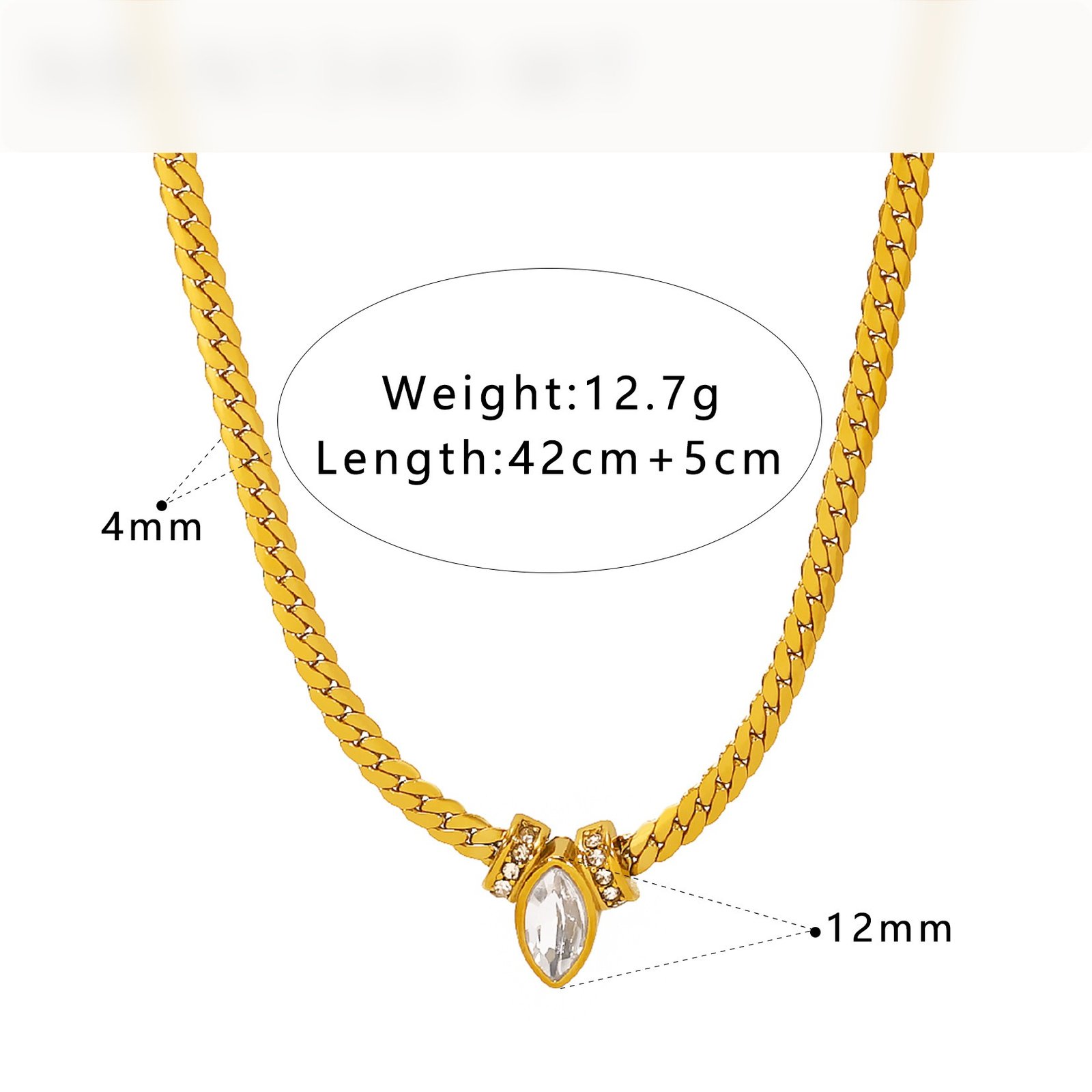Stainless Steel CZ Snake Minimalist Jewelry Necklace Wholesale product image