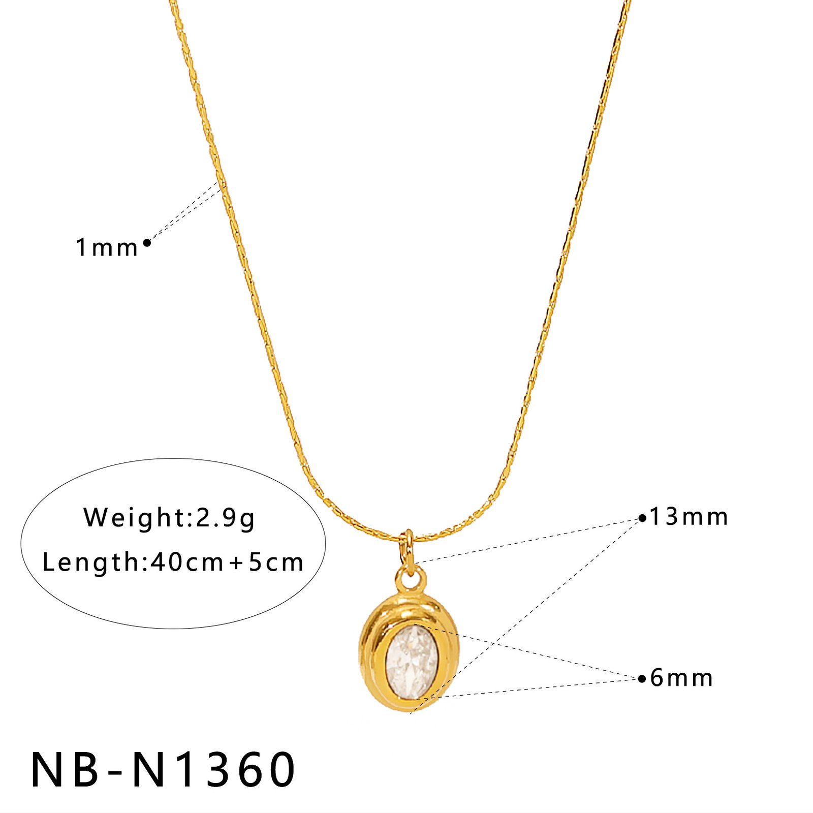 CZ Heart Geometric Minimalist Jewelry Necklace Wholesale product image