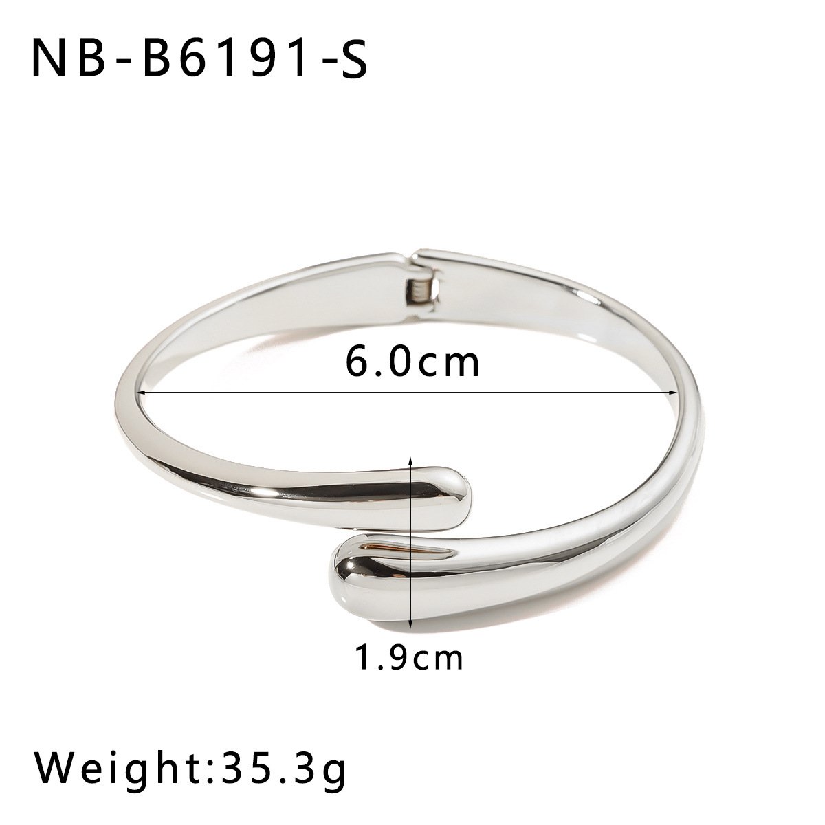 Stainless Steel CZ Geometric Open Bangle Style DM5030008 Wholesale product image