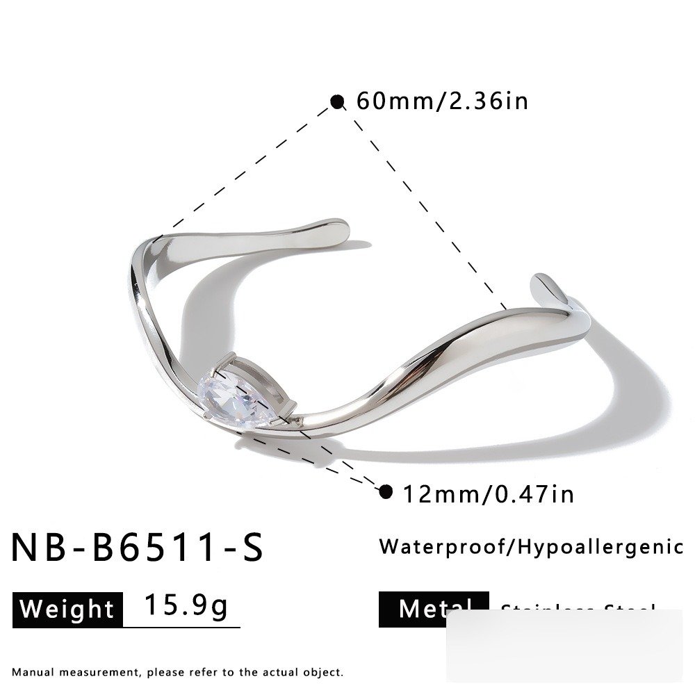 Stainless Steel CZ Geometric Bangle Style DM5030006 Wholesale product image