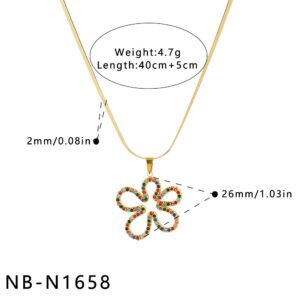 Stainless Steel CZ Flower Minimalist Jewelry Pendant Style DM5030201 Wholesale product image