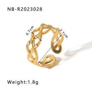 Stainless Steel Heart Geometric Minimalist Open Ring Wholesale product image