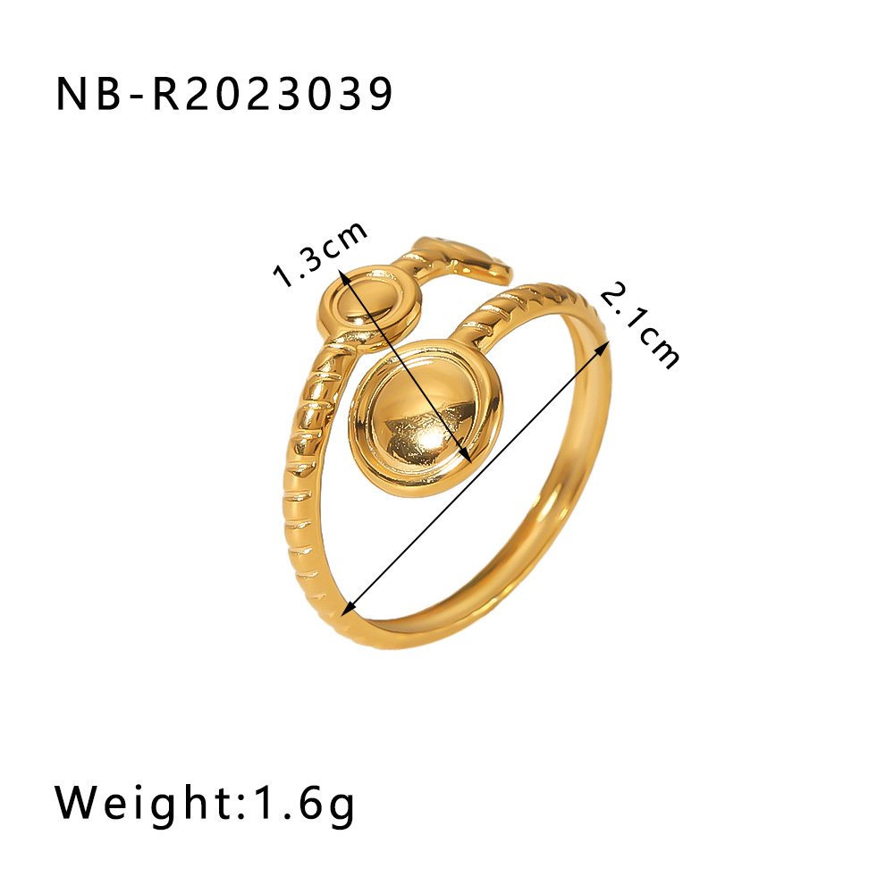 Stainless Steel Heart Geometric Minimalist Open Ring Wholesale product image