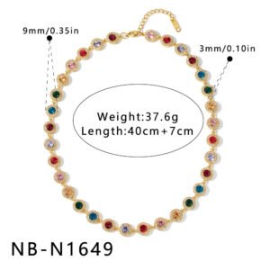 Stainless Steel CZ Geometric Jewelry Necklace Style DM5030200 Wholesale product image