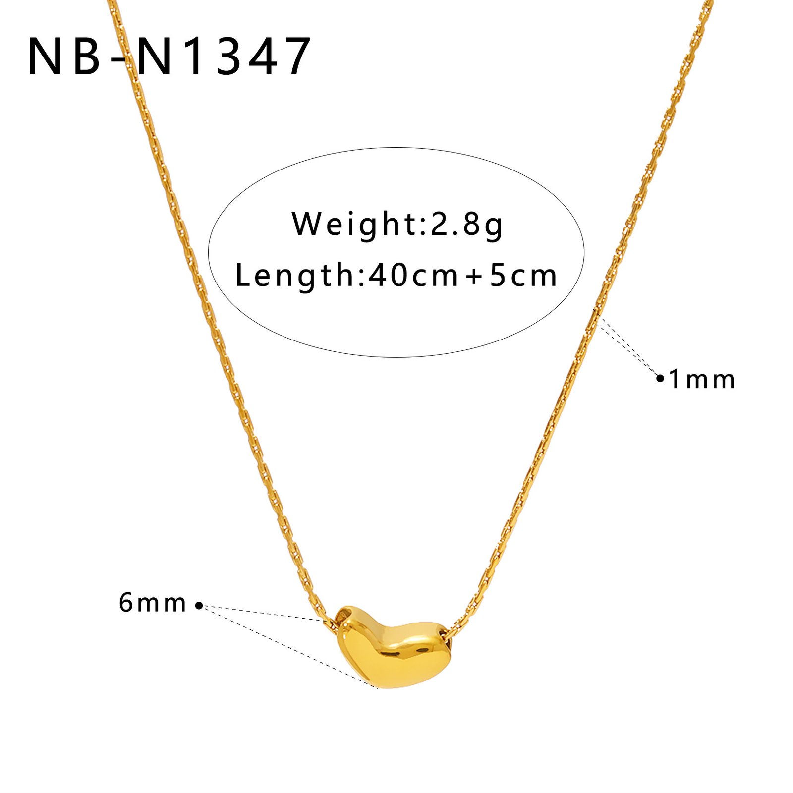 CZ Heart Geometric Minimalist Jewelry Necklace Wholesale product image