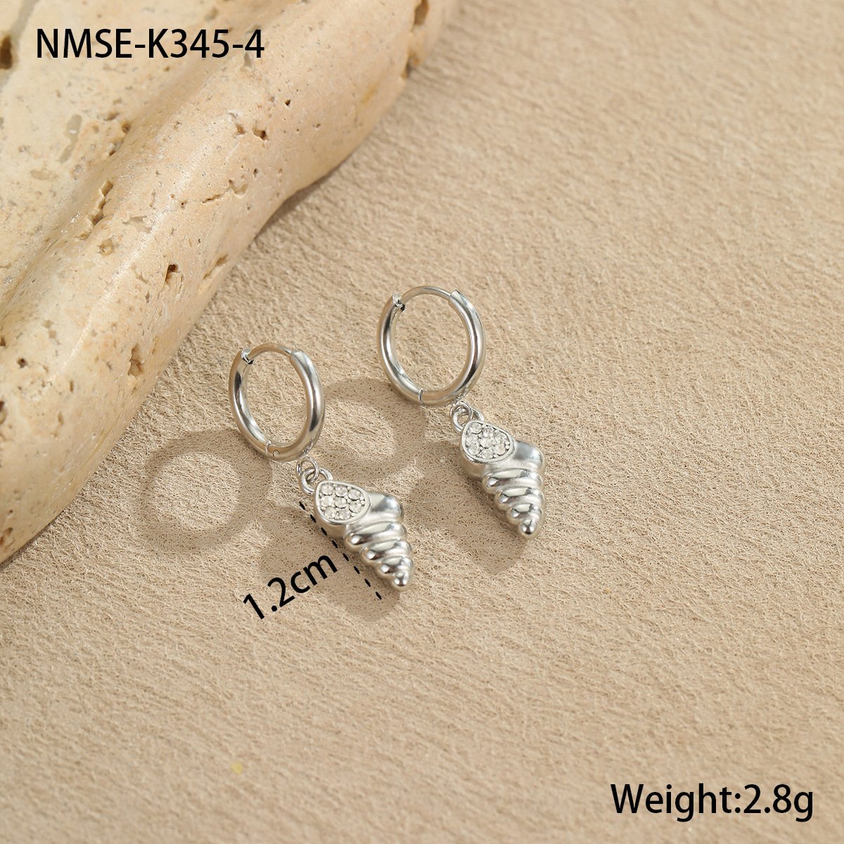 CZ Shell Heart Earrings Wholesale product image