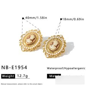 Stainless Steel Pearl Minimalist Jewelry Earrings Wholesale product image