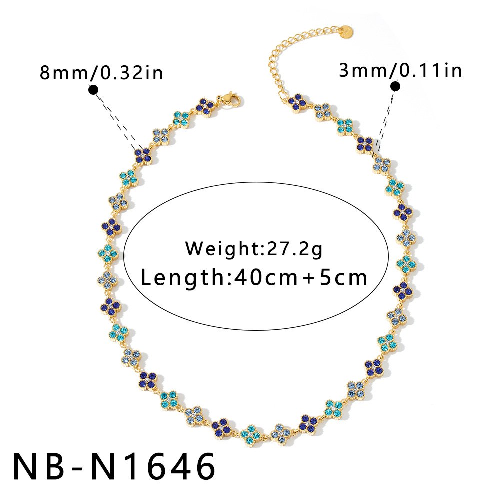 Stainless Steel CZ Flower Jewelry Necklace Wholesale product image