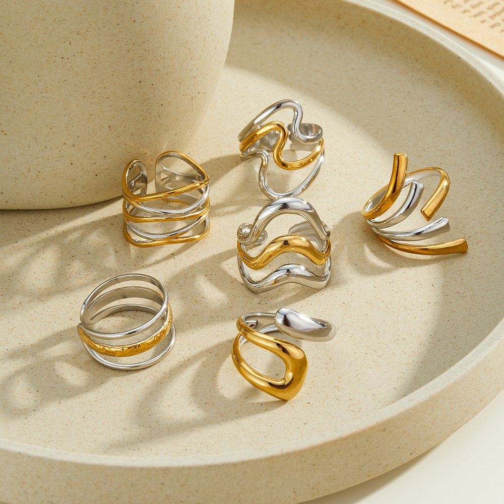 Stainless Steel Geometric Irregular Ring Wholesale product image