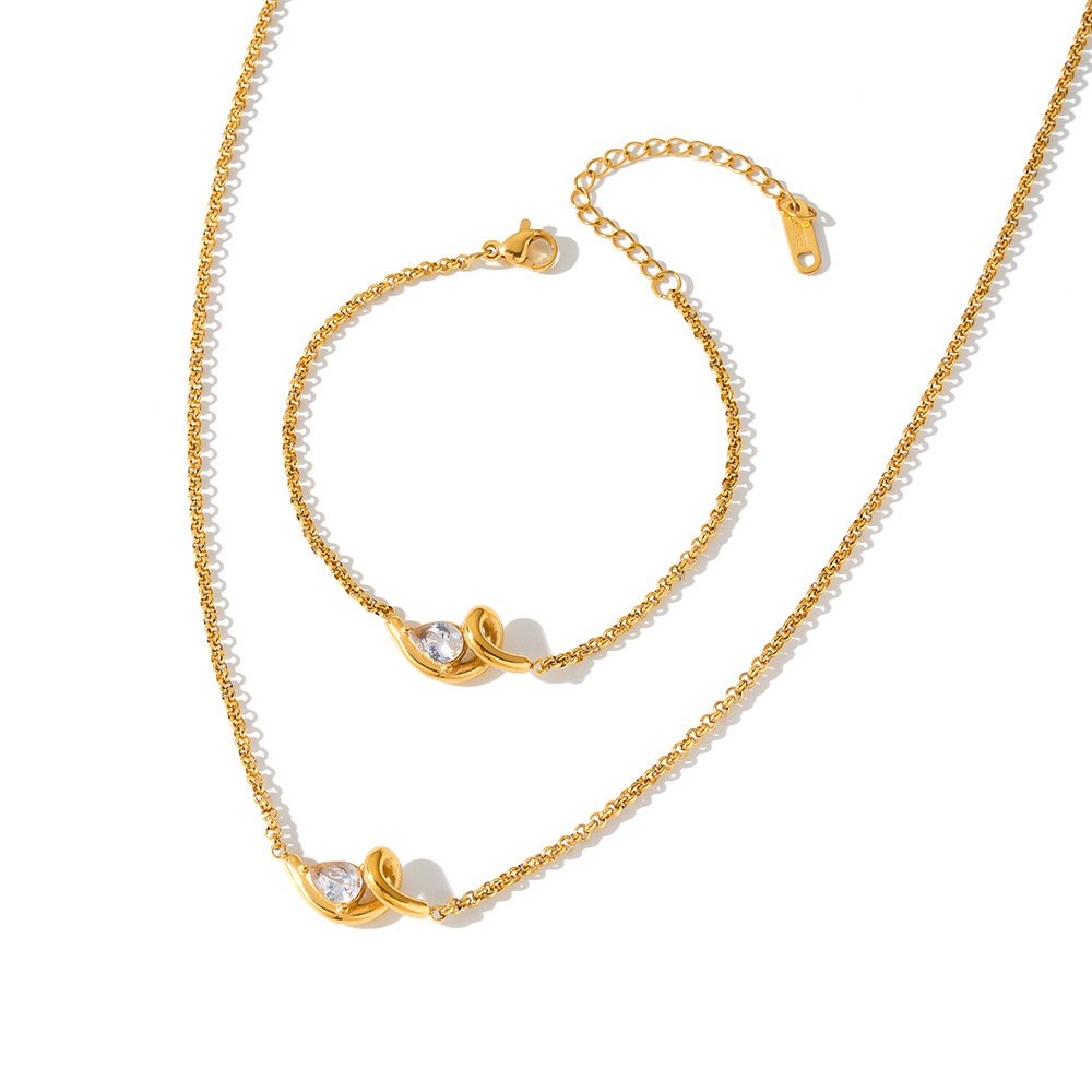 Stainless Steel CZ Geometric Irregular Minimalist Jewelry Bracelet Wholesale product image