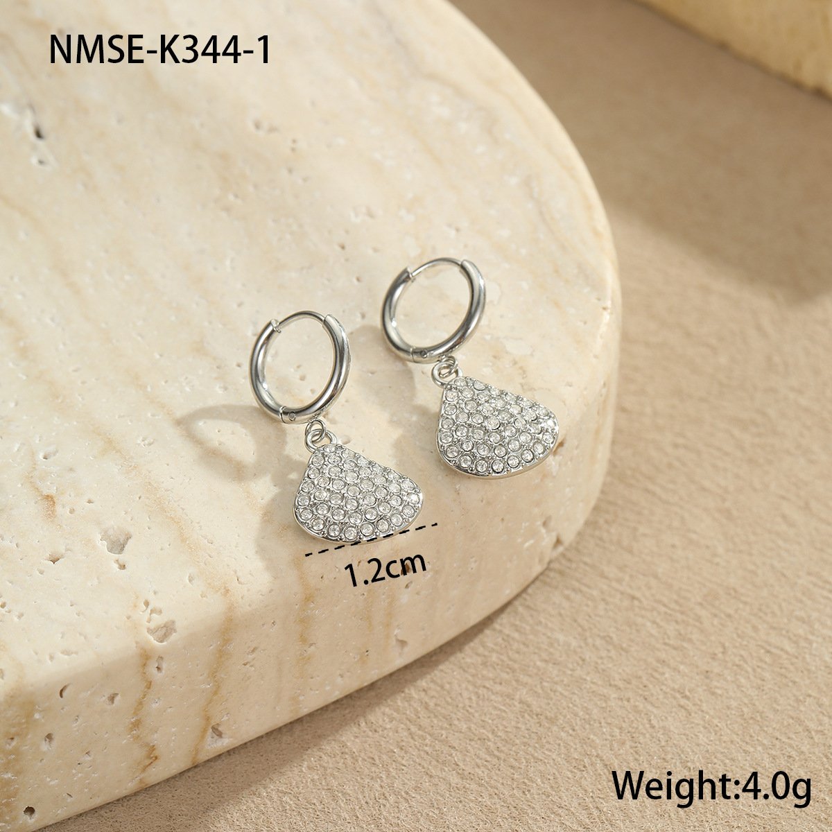 CZ Shell Heart Earrings Wholesale product image