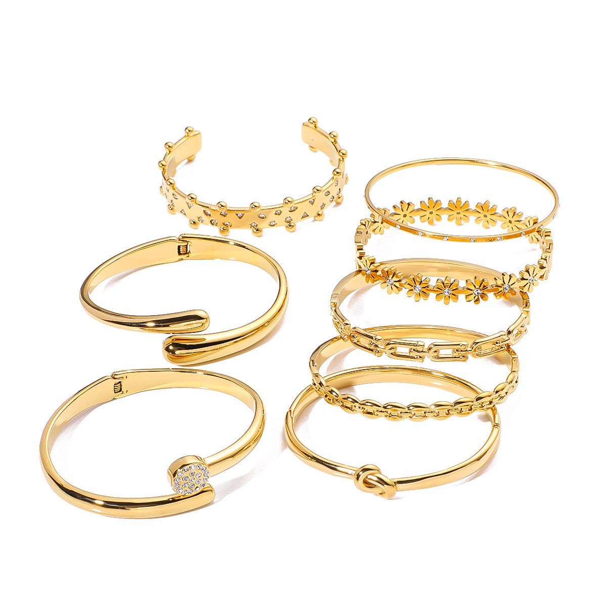 Stainless Steel CZ Geometric Open Bangle Style DM5030008 Wholesale product image