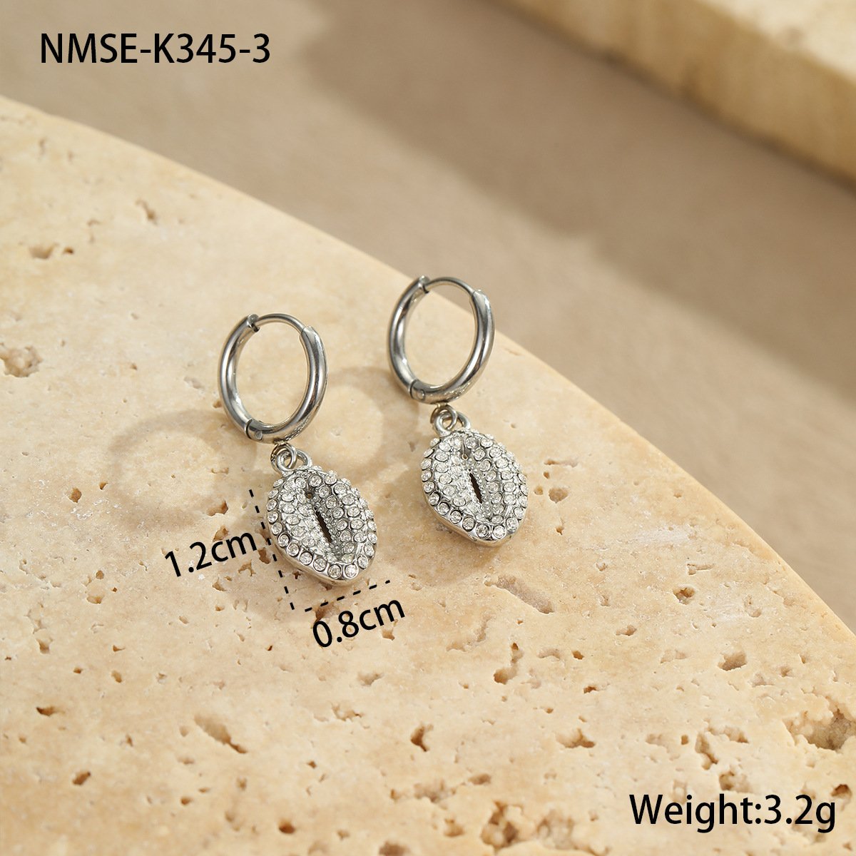 CZ Shell Heart Earrings Wholesale product image