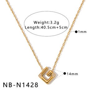 Stainless Steel CZ Heart Geometric Minimalist Jewelry Pendant Wholesale product image