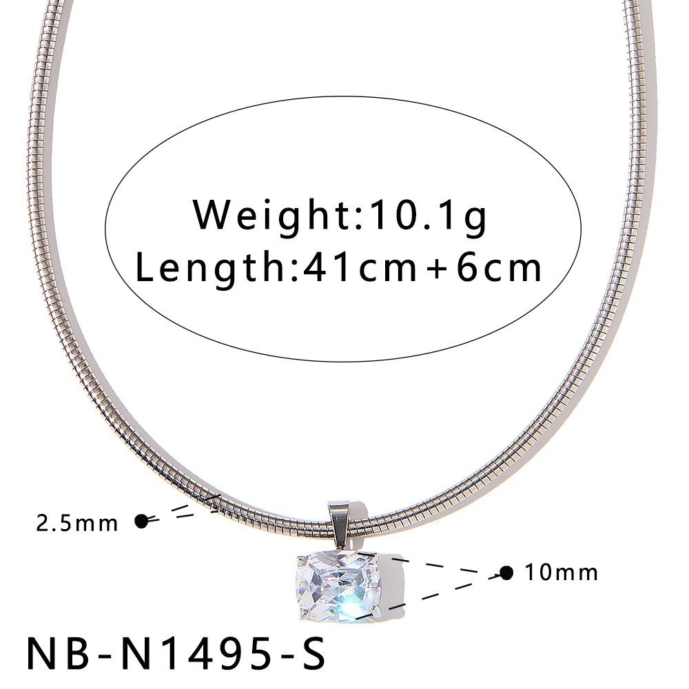 Stainless Steel CZ Minimalist Necklace Style DM5030061 Wholesale product image