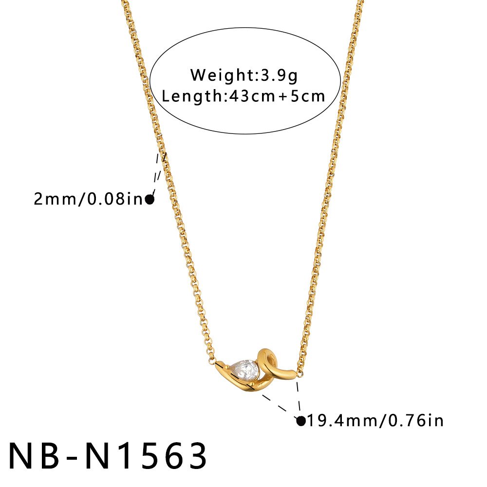 Stainless Steel Pearl CZ Minimalist Jewelry Necklace Wholesale product image