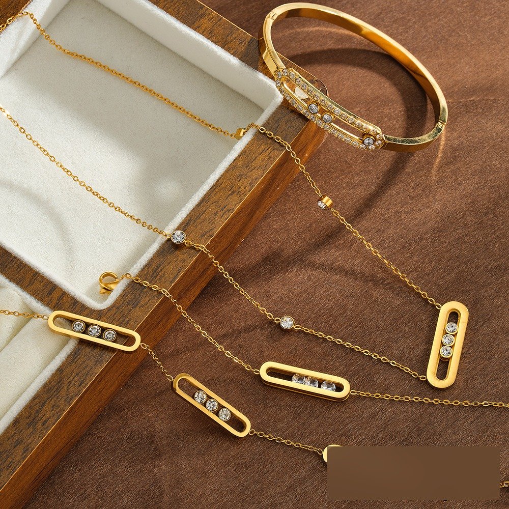 Stainless Steel CZ Geometric Jewelry Necklace Style DM5030257 Wholesale product image