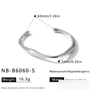 Stainless Steel Geometric Irregular Minimalist Bangle Wholesale product image