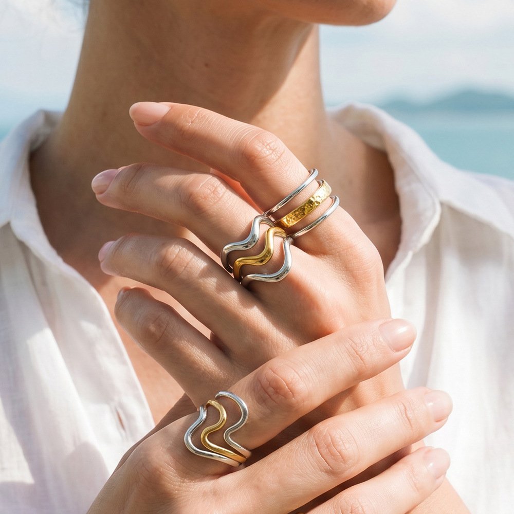 Stainless Steel Geometric Irregular Ring Wholesale product image