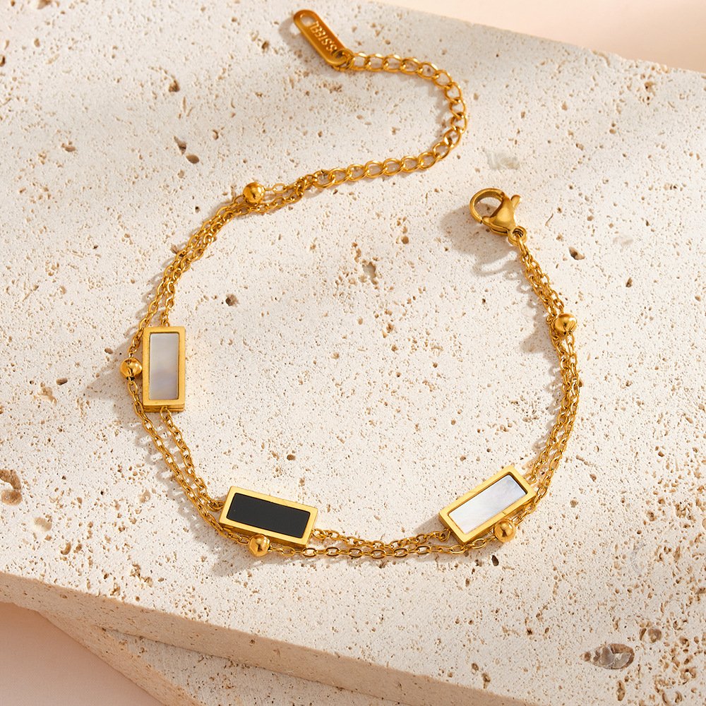 Stainless Steel White Shell Minimalist Bracelet Wholesale product image