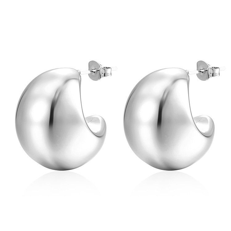 Stainless Steel Heart Bamboo Earrings Wholesale product image