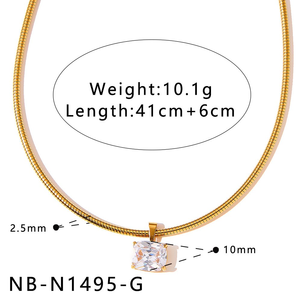 Stainless Steel CZ Minimalist Necklace Style DM5030061 Wholesale product image