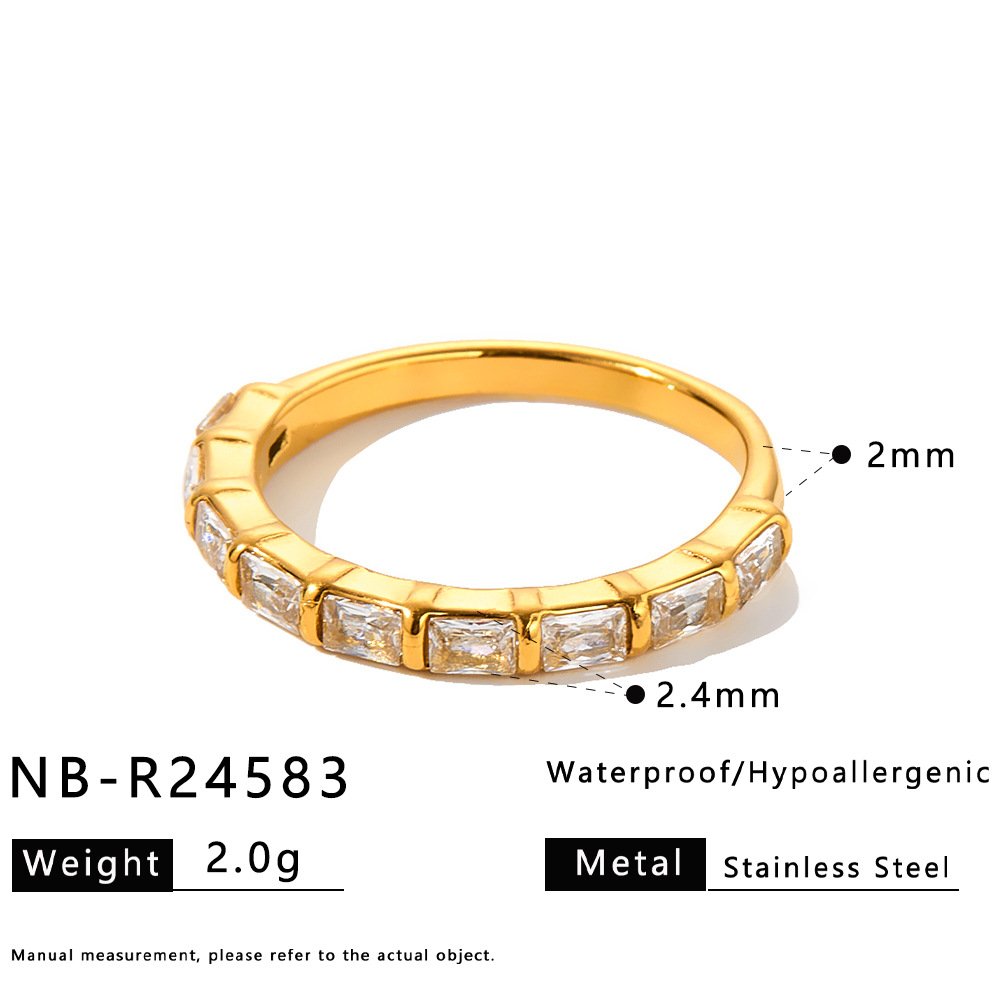 Stainless Steel CZ Geometric Minimalist Ring Style DM5030009 Wholesale product image