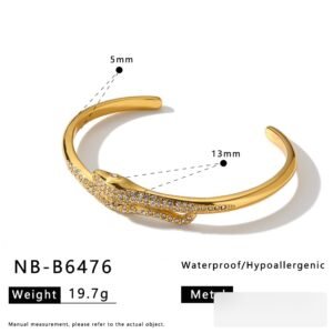 Stainless Steel CZ Snake Minimalist Bangle Wholesale product image