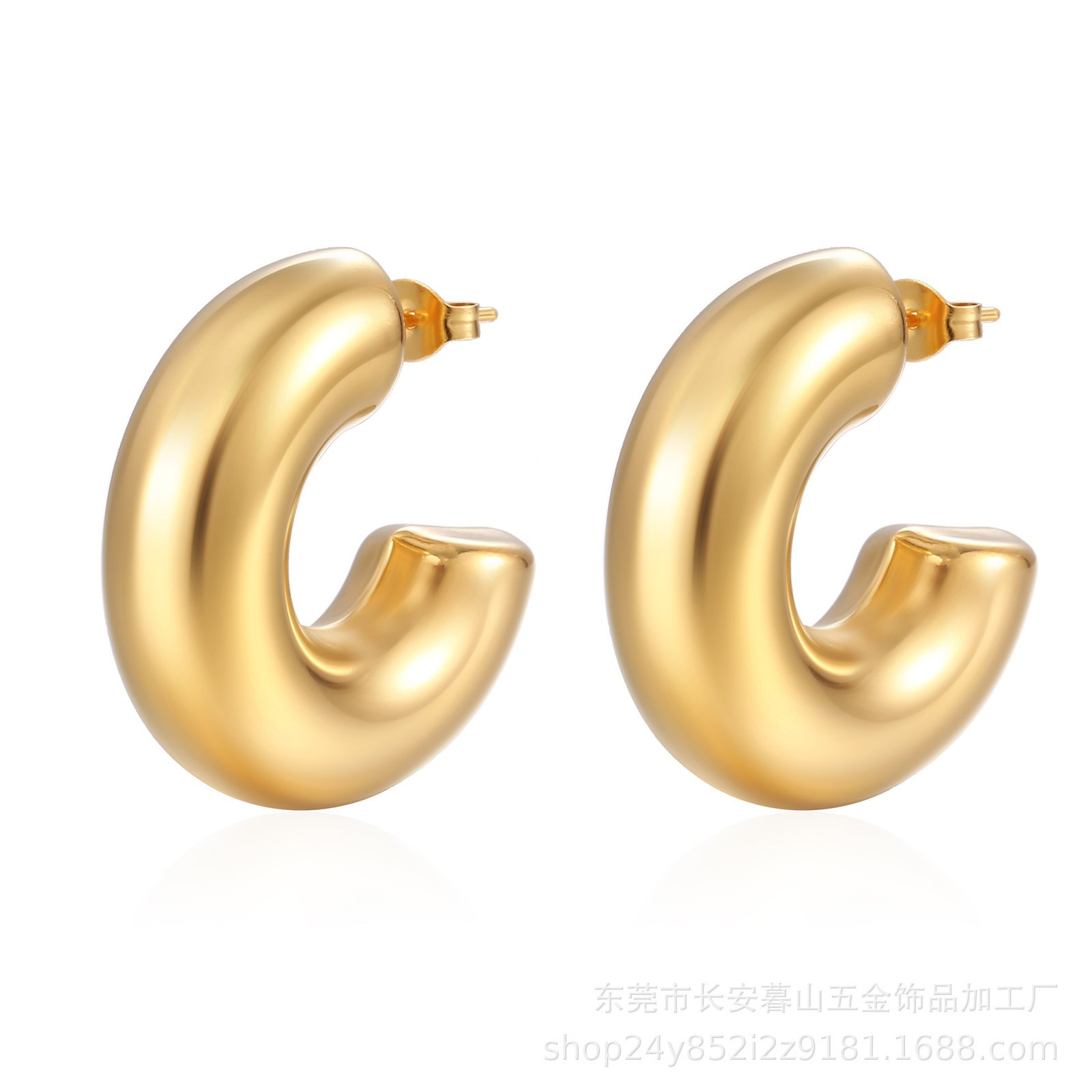 Stainless Steel Heart Bamboo Earrings Wholesale product image