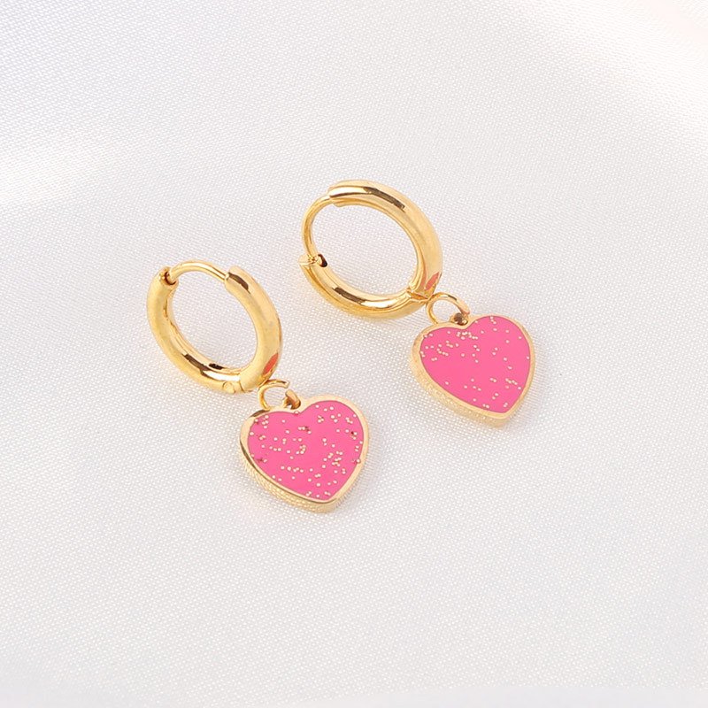 8mm Heart Nail Earrings Wholesale product image