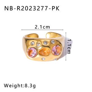 Stainless Steel Vintage Minimalist Open Ring Wholesale product image