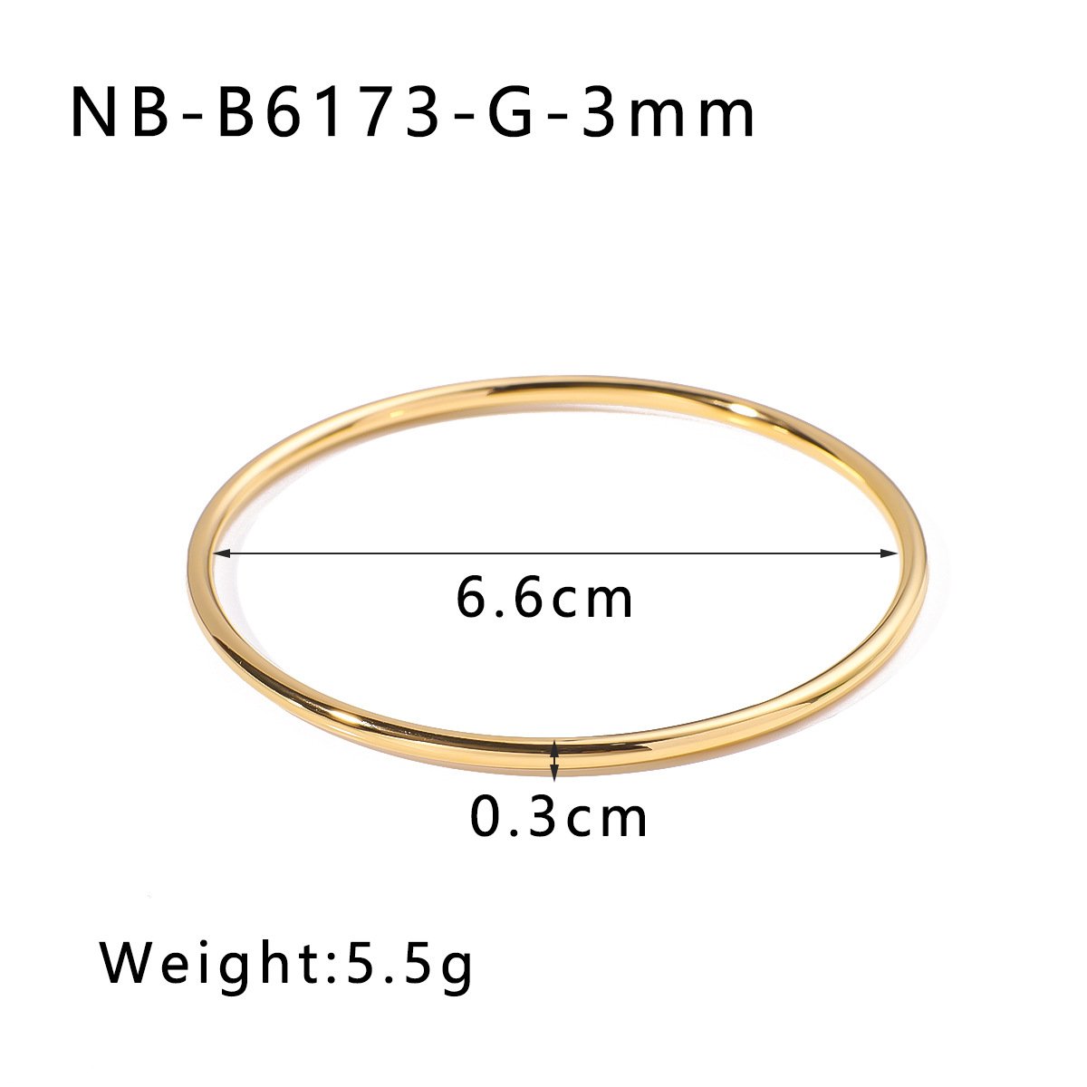 Stainless Steel Heart Minimalist Bangle Wholesale product image