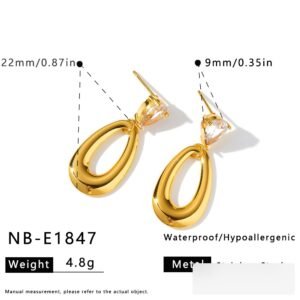 Stainless Steel CZ Minimalist Earrings Style DM5030133 Wholesale product image