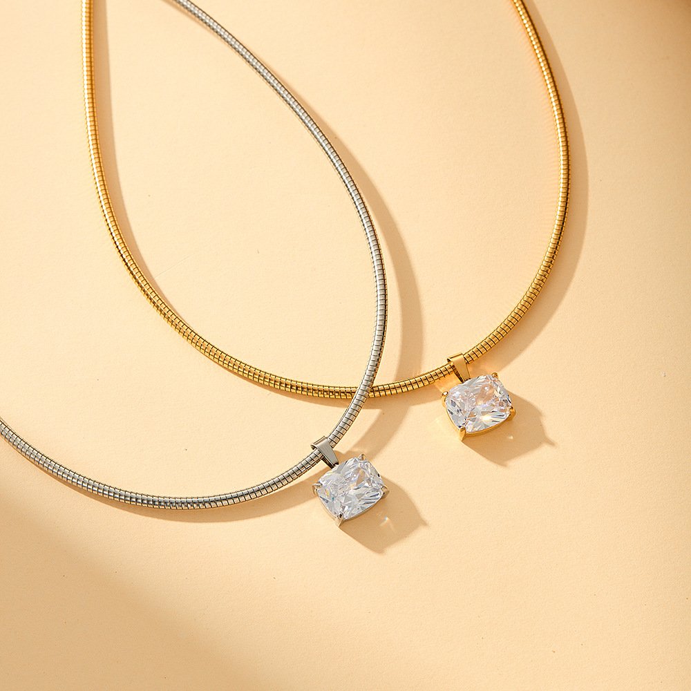 Stainless Steel CZ Minimalist Necklace Style DM5030061 Wholesale product image