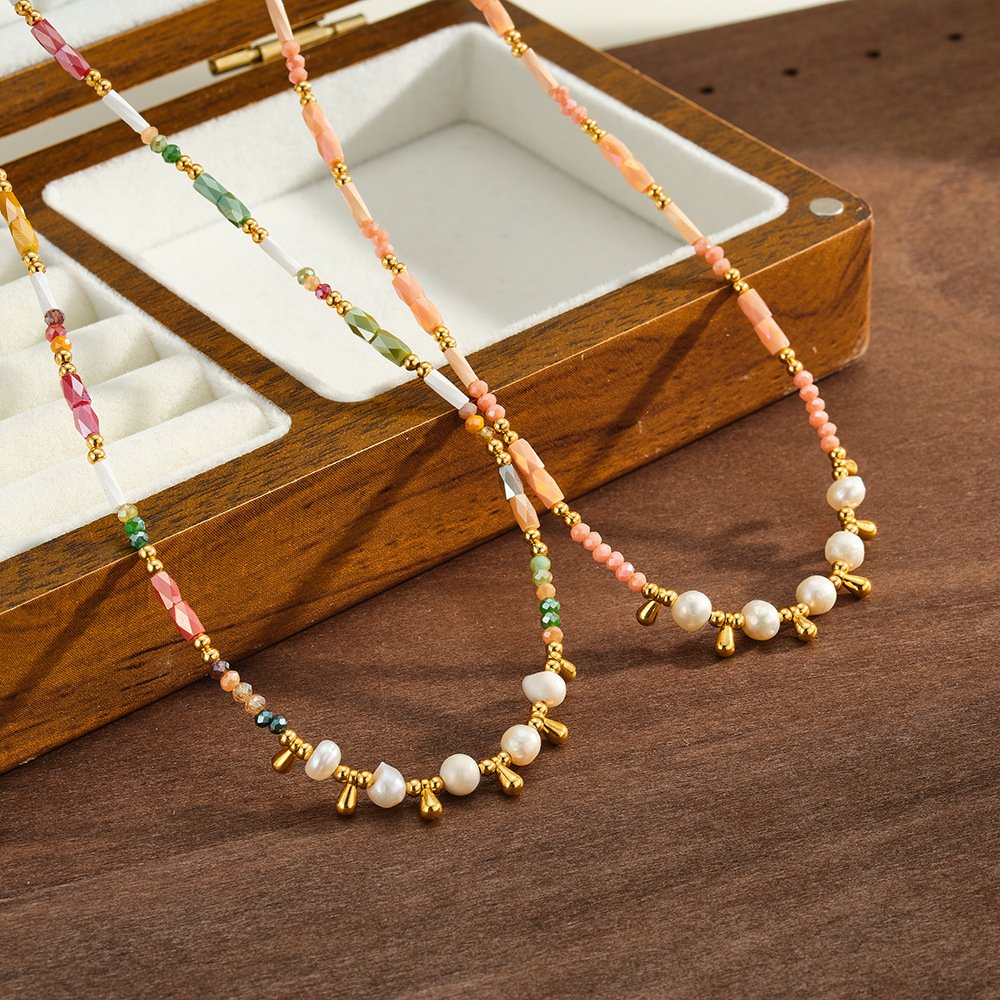 Stainless Steel Pearl Necklace Style DM5030275 Wholesale product image