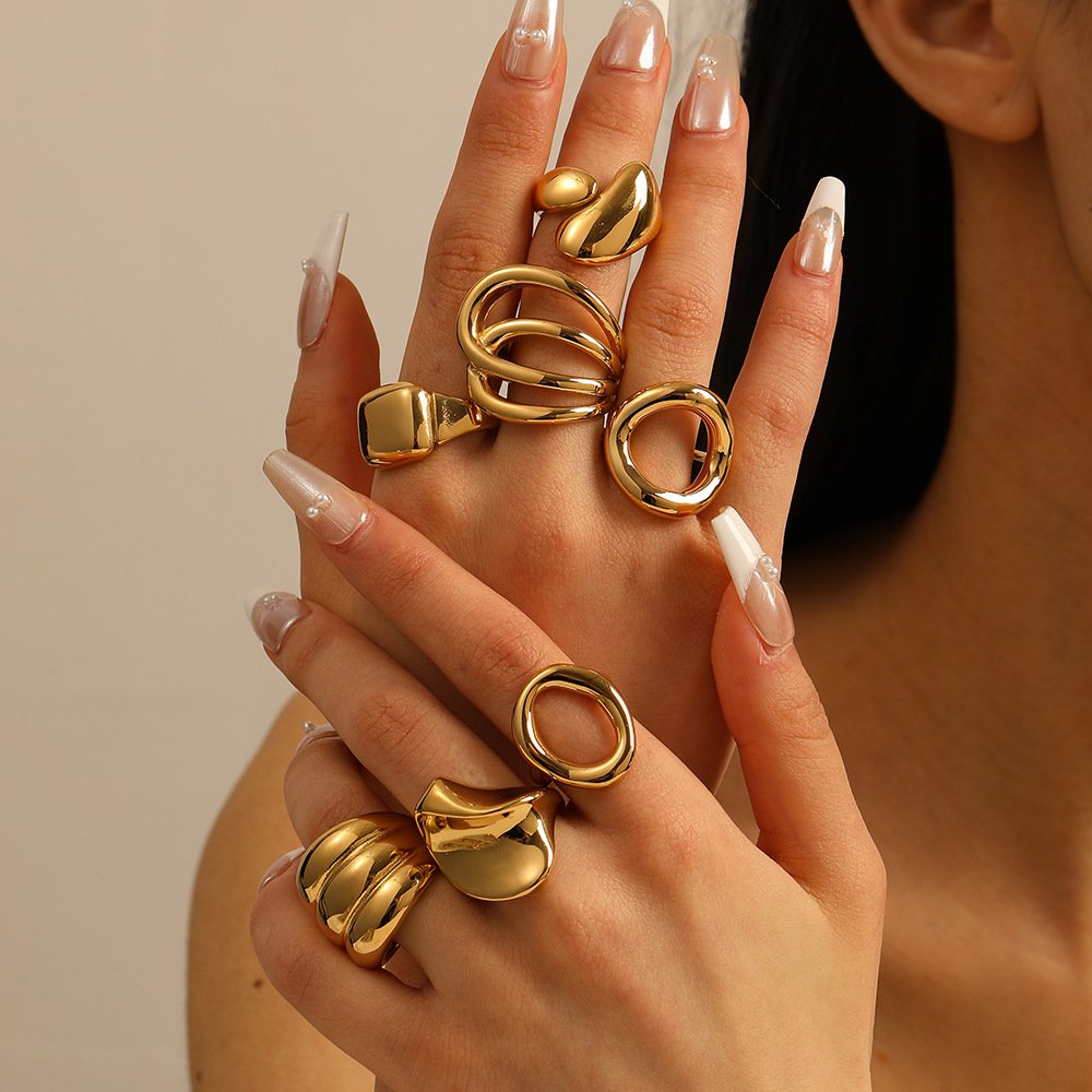 Stainless Steel Hollow Open Ring Wholesale product image