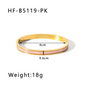 Stainless Steel CZ Irregular Vintage Bangle Wholesale product image