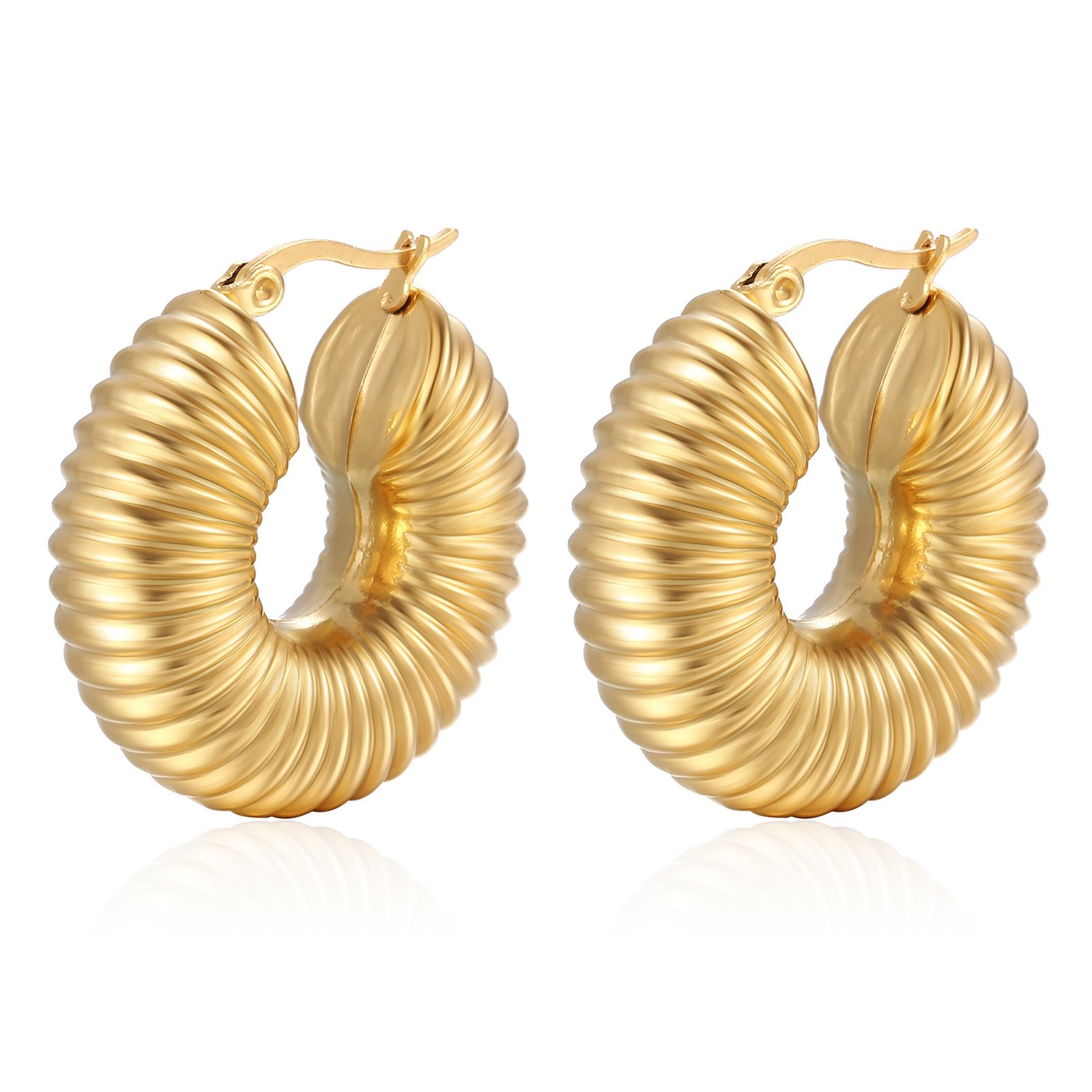 Stainless Steel Heart Bamboo Earrings Wholesale product image