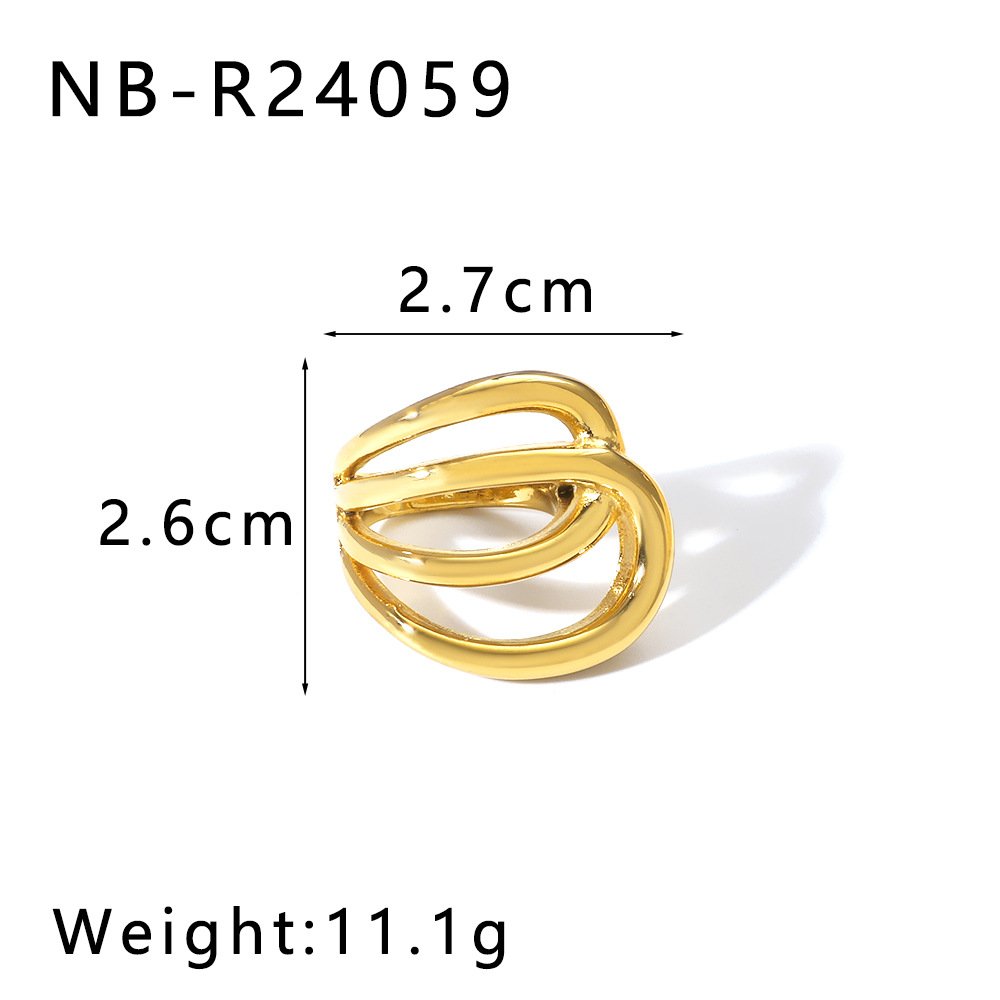 Stainless Steel Hollow Open Ring Wholesale product image