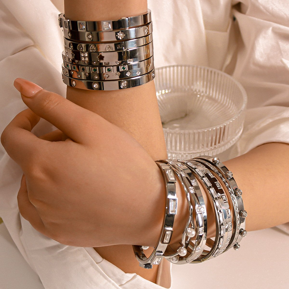 CZ Geometric Vintage Bangle Wholesale product image