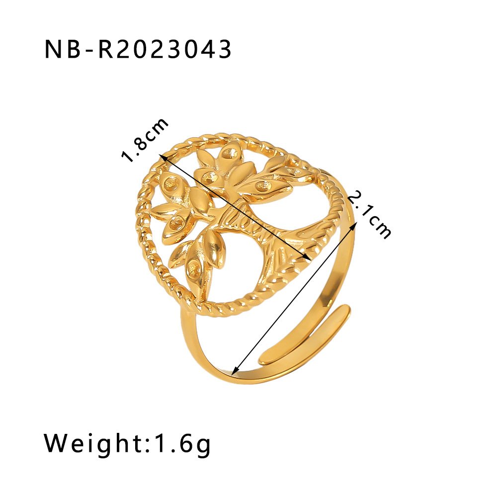 Stainless Steel Heart Geometric Minimalist Open Ring Wholesale product image