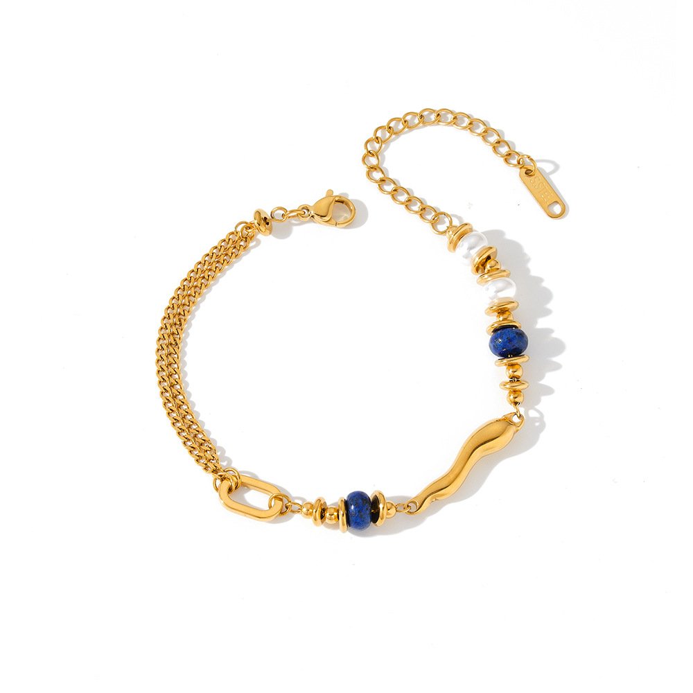 Stainless Steel Pearl Geometric Minimalist Bracelet Wholesale product image